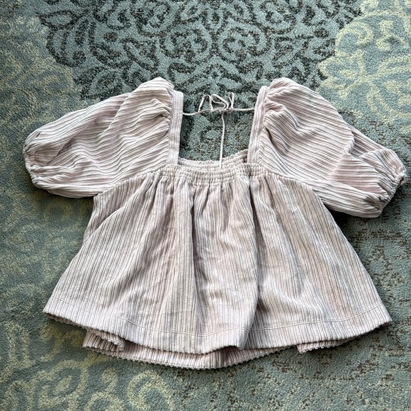 Free People Raquel Corduroy Top Dusty Pink Medium - Picture 5 of 10